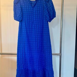 Hyacinth House by Tuckernuck Blue Eyelet Tryall Midi Dress